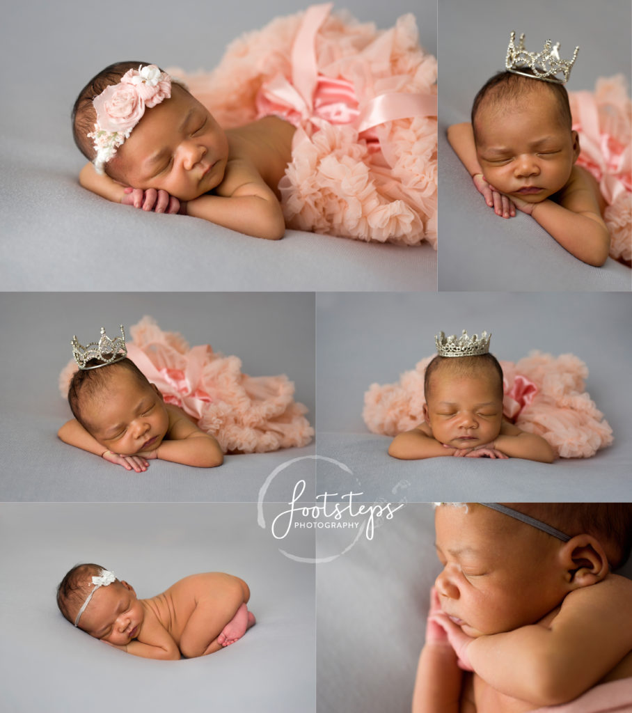 baby princess sleeping footsteps photography