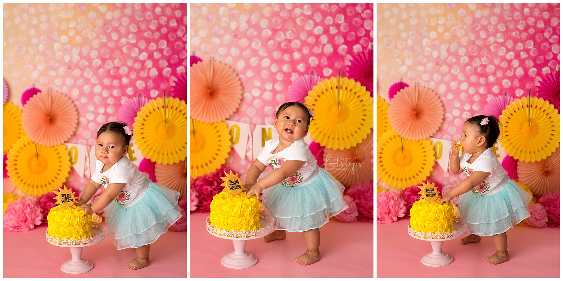 sunshine cake smash sacramento baby photography