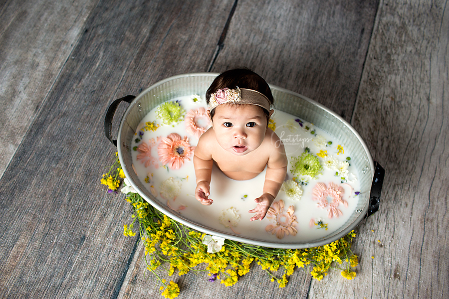 flower milk bath baby 6 months